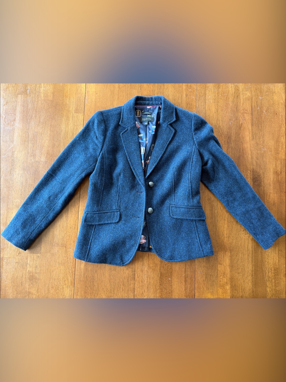 Talbots Navy Wool-Blend Blazer Jacket
